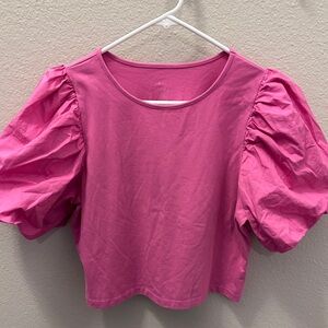 a new day Fuchsia Puff Sleeve Blouse